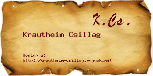 Krautheim Csillag névjegykártya